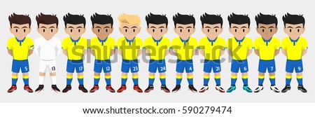 Vector Character Football Team