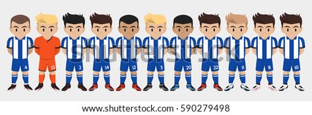 Vector Character Football Team