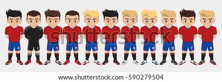 Vector Character Football Team