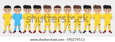 Vector Character Football Team