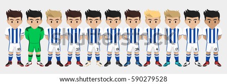 Vector Character Football Team