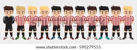 Vector Character Football Team