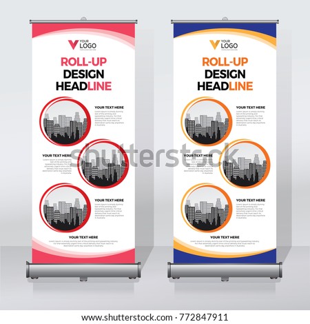 Roll up banner design print template