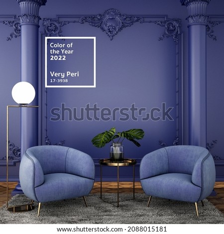 Color of the year 2022 in interior design ,3d illustration,3d rendering