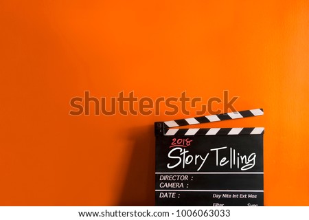 2018 story telling text title on film slate Stock foto © 