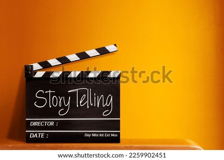 Story telling text title on film slate	
 Foto stock © 