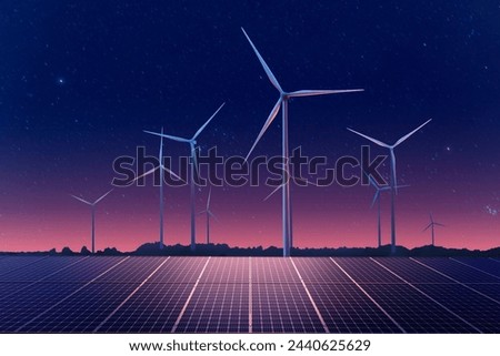 Similar – Image, Stock Photo Wind power plants in nature