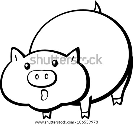 Surprised Pig Stock Vector Illustration 106559978 : Shutterstock