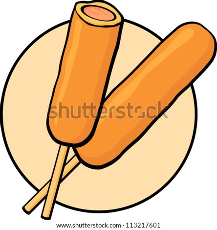 Corn Dog Stock Vector Illustration 113217601 : Shutterstock