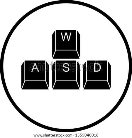 keyboard keycaps with wasd letters symbol