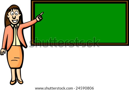 Teacher Pointing At Blackboard Stock Vector Illustration 24590806 ...