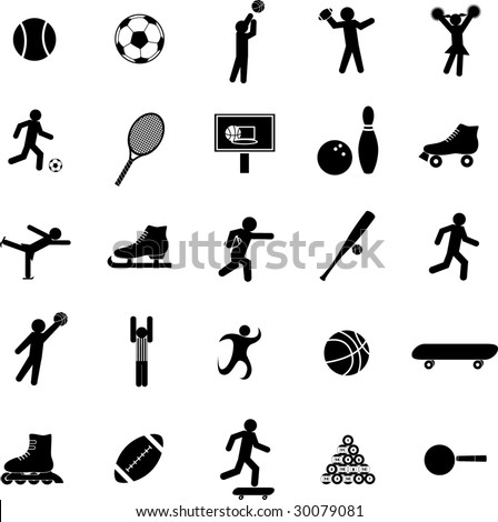 Sport Symbol Set Stock Vector Illustration 30079081 : Shutterstock