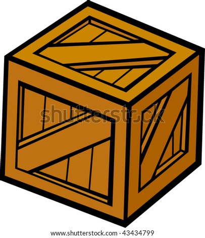 Wooden Crate Or Box Stock Vector Illustration 43434799 : Shutterstock