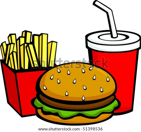 Burger Fries And Beverage Stock Vector 51398536 : Shutterstock