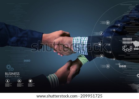 Successful business people handshaking