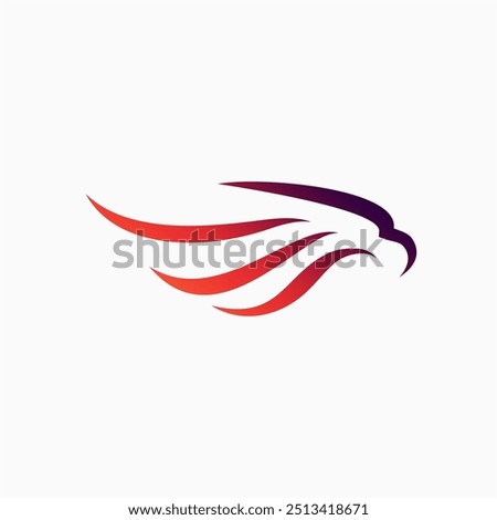 Aggressive and fast bird logo design. Bird head mascot logo design, eagle, falcon or hawk badge emblem vector icon