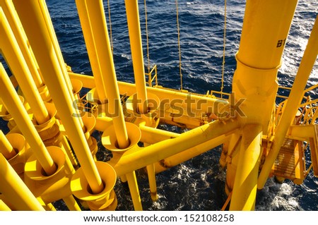 Oil and Gas Producing Slots at Offshore Platform - Oil and Gas Industry