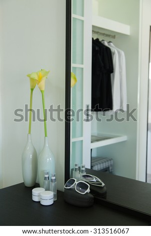 Dressing table in modern room, Life style in home, Modern design and modern interior in home.