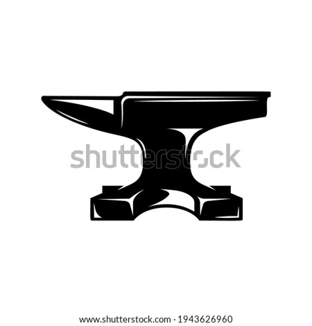 Illustration of blacksmith anvil isolated on white background. Design element for poster, card, banner, sign. Vector illustration