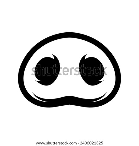 Illustration of a pig nose isolated on white background.  Design element for poster, menu ,card.
