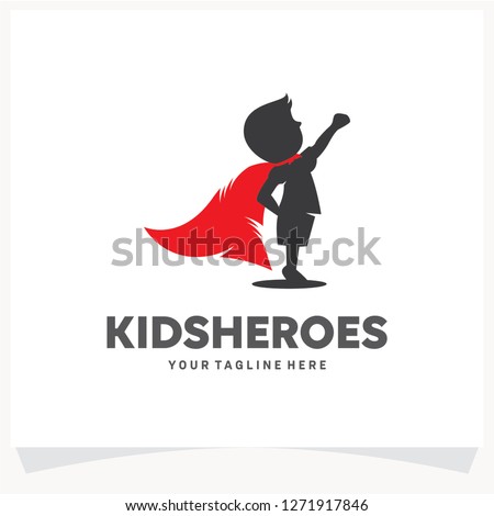 Kids Heroes Logo Design Template Inspiration