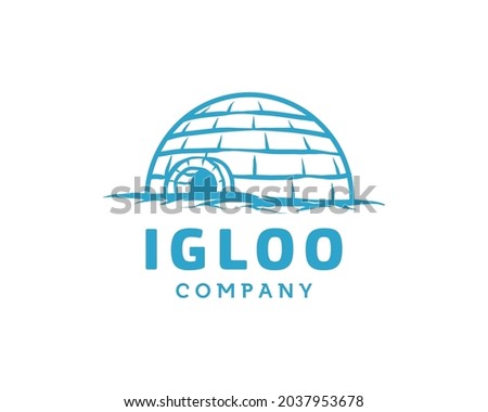 Eskimo Igloo Ice House Globe for Global Freeze Ice logo design template