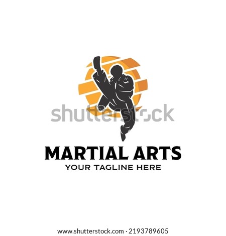 kung fu master or martial arts logo design template