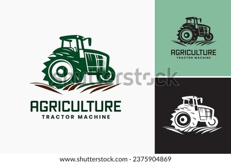 A logo featuring a tractor with the words 