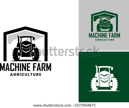 A logo featuring a tractor with the words 