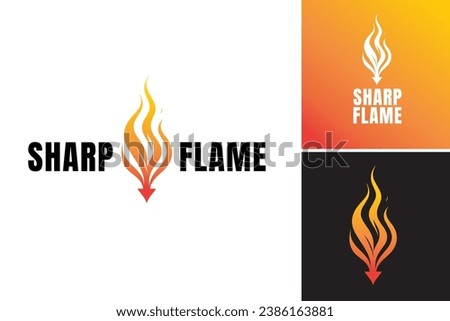 sharp arrow flame logo design template