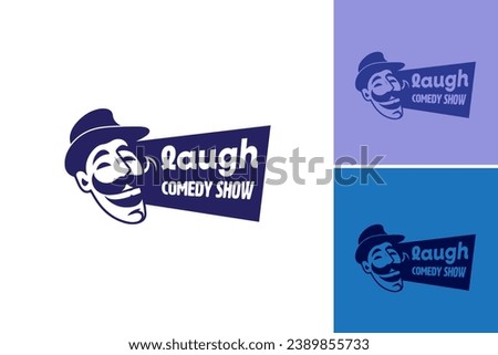 Laugh Show Comedy logo. suitable for designs related to humor, comedy, happiness, joyful occasions, or any content that aims to bring laughter and amusement to the audience.