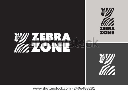 Letter Z Zebra Zone Logo Template: Signifies uniqueness  identity, perfect for branding agencies or creative studios. Layered EPS Vector