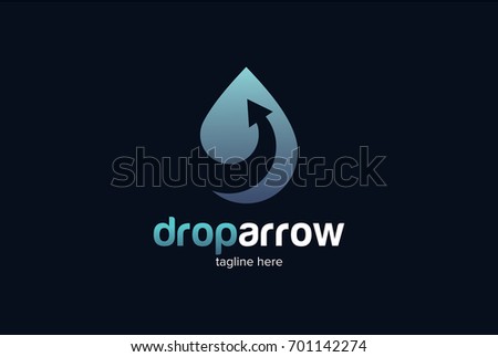 Drop Arrow Logo Template Design Vector, Emblem, Design Concept, Creative Symbol, Icon