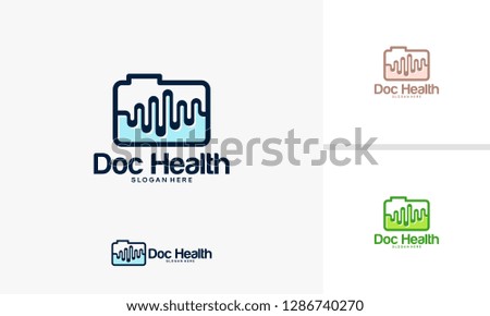 Health Document logo designs concept, Health logo designs vector, Document logo template