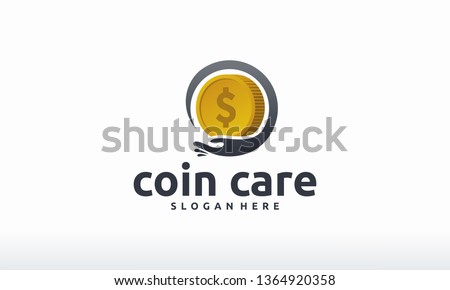 Coin Care logo designs concept vector, Finance logo template