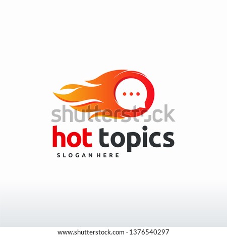 Hot Topic Logo designs concept vector, Fire Discuss logo template