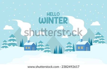 Similar – Image, Stock Photo snowy winter landscape with tree