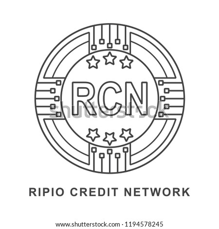 ripio credit network coin  RCN Cryptocurrency  icon outline