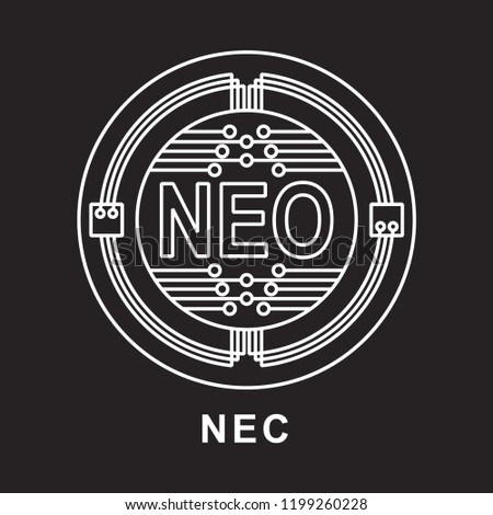 nec coin Cryptocurrency  icon with black background