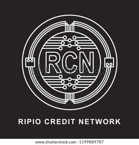 ripio credit network coin Cryptocurrency  icon with black background