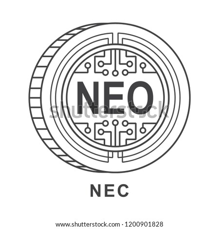 nec coin  Cryptocurrency  icon outline