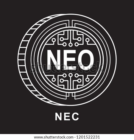 nec coin Cryptocurrency  icon with black background