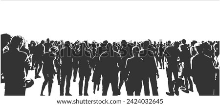 Vector illustration of large crowd of people