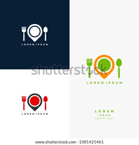 Food Point logo designs concept, Food Near Me logo designs template