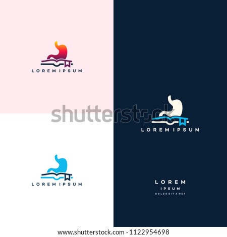 Stomach Logo designs, Stomach Education logo, Book logo template