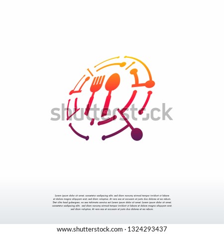Food Tech logo designs concept vector