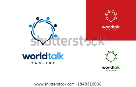 World Forum logo designs concept vector, World Talk logo symbol designs, Discuss symbol