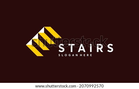 Simple Stairs logo vector modern graphic, Stairway logo symbol icon