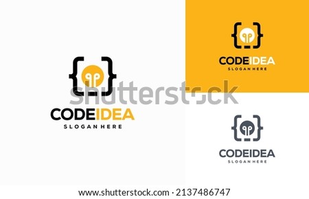 Code Idea logo designs concept vector, Programmer logo symbol icon