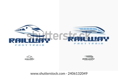 Futuristic Metro Railway Transport icon, Set of Fast Train logo designs concept vector